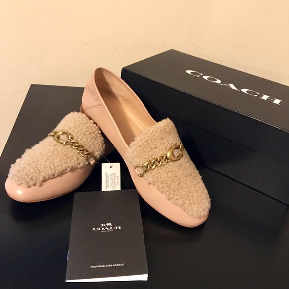 COACH Helena C Loafers  With Chain Leather Pale - Picture 2 of 11